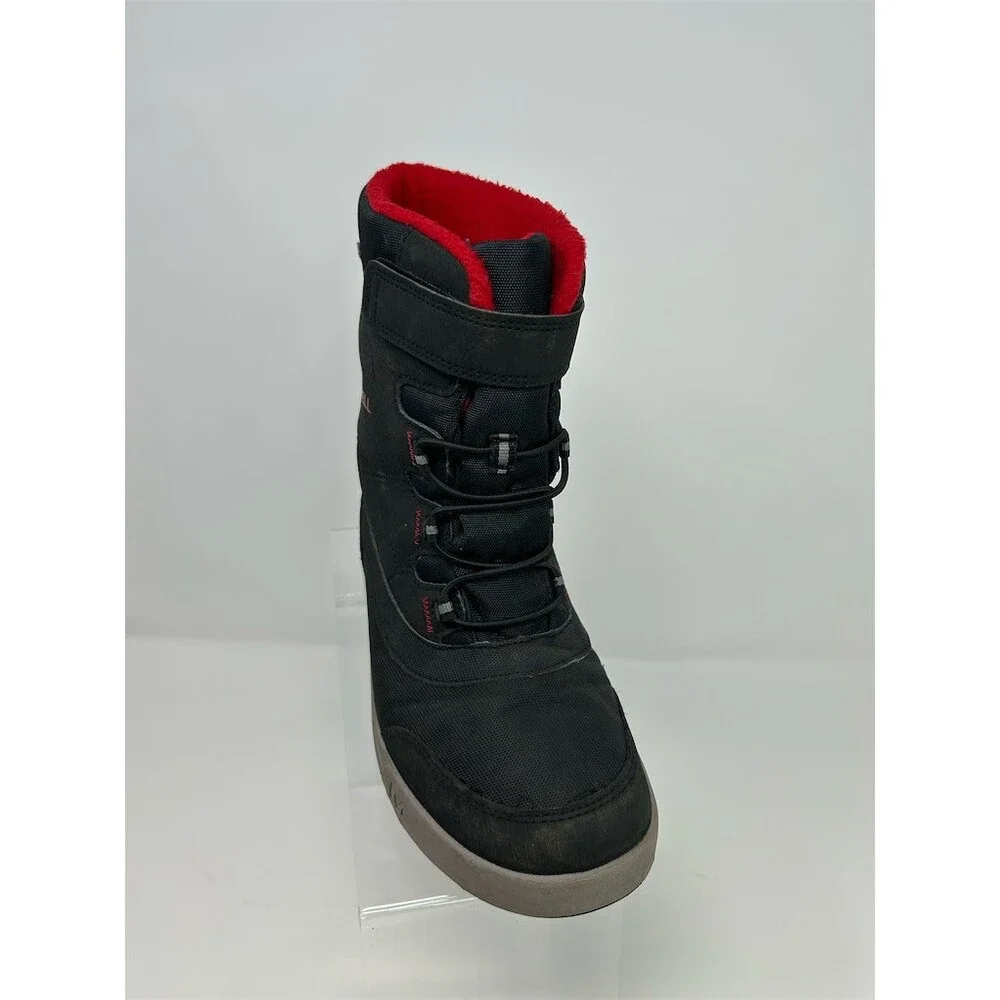 Merrell Snow Storm Kids Winter Snow Boots Waterproof Black/Red Hook & Loop 5